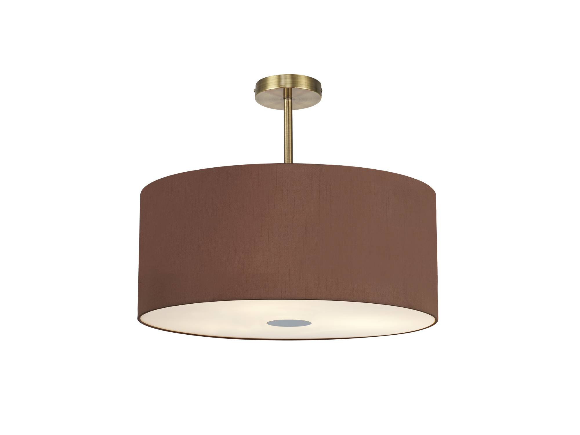 DK0506  Baymont 60cm Semi Flush Flush 5 Light Antique Brass, Raw Cocoa/Grecian Bronze, Frosted Diffuser